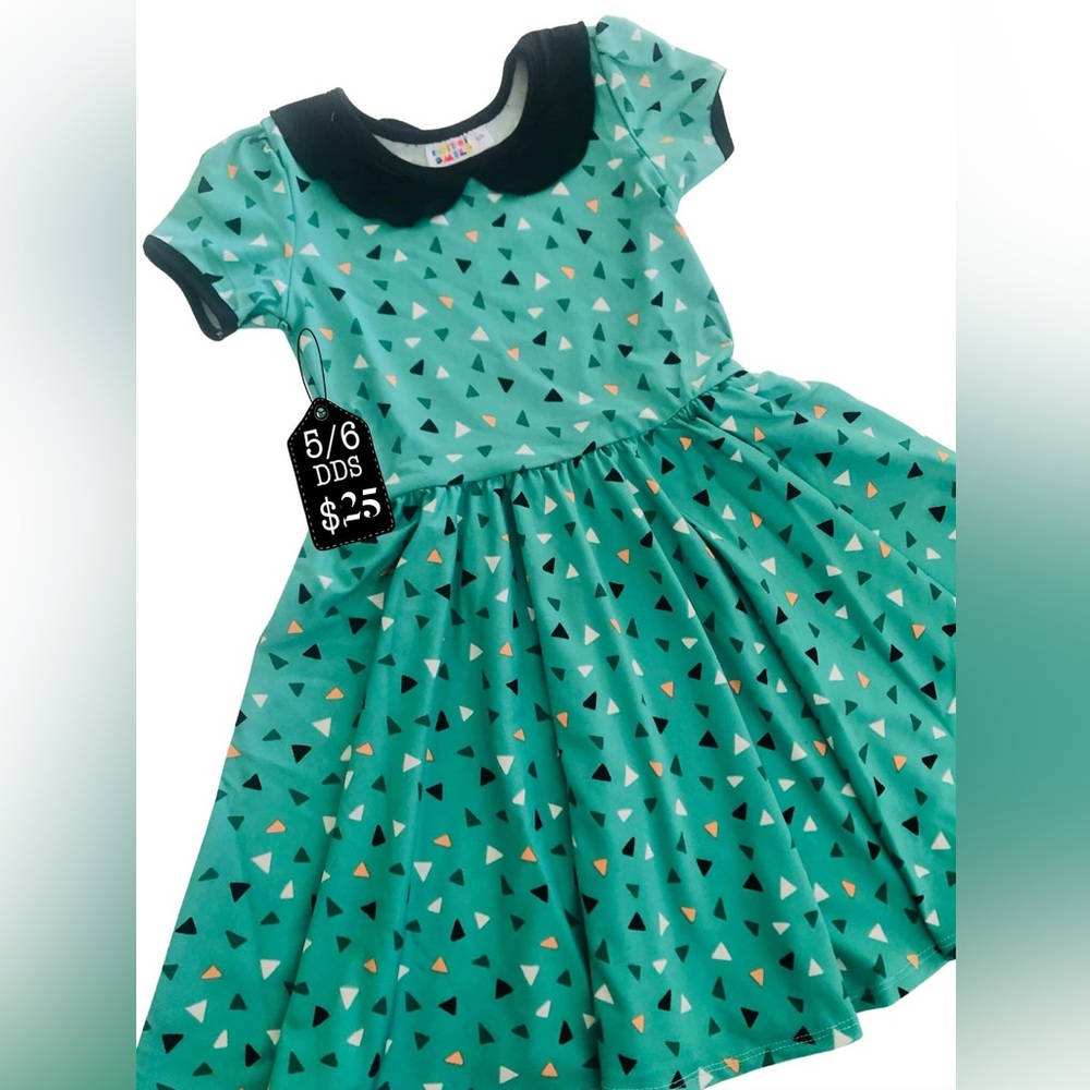 Peter Pan collar cap sleeve twirl dress